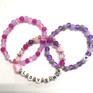 Love Me beaded Three bracelets